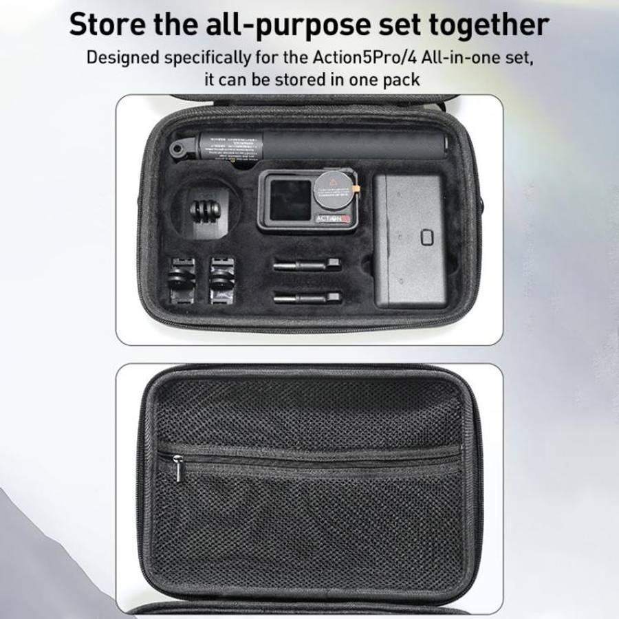 For DJI Osmo Action 5 Pro / 4 / 3 Hand Strap Shoulder Bag Camera and Accessories PU Storage Bag (...