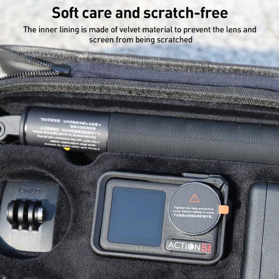 For DJI Osmo Action 5 Pro / 4 / 3 Hand Strap Shoulder Bag Camera and Accessories PU Storage Bag (...