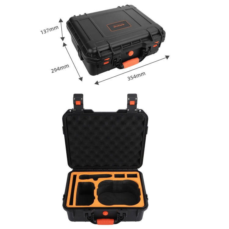 For DJI Avata Sunnylife AQX-6-U Upgraded Waterproof Shockproof Safety Carry Case Storage Bag (Black)