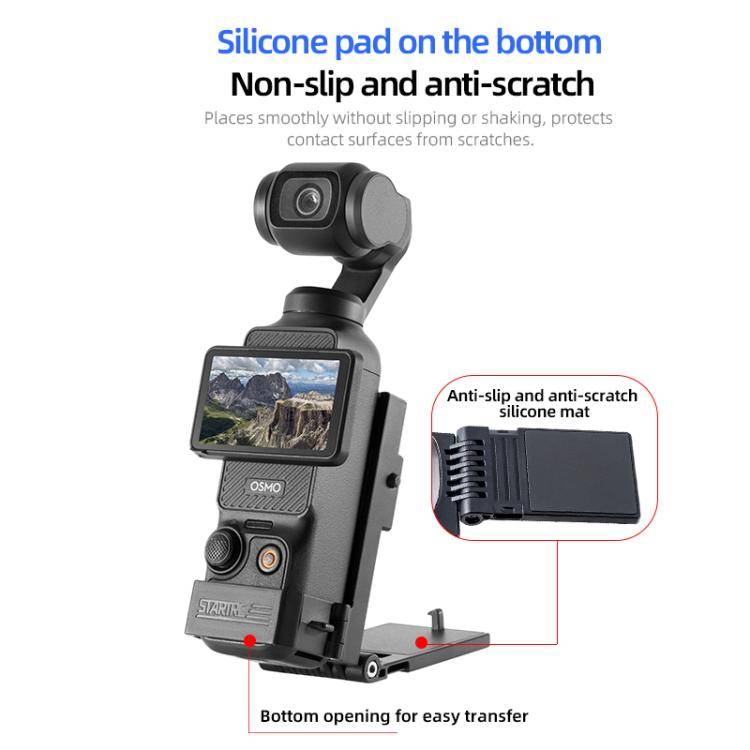 For DJI Osmo Pocket 3 STARTRC Folding Magnetic Mount Base Fixed Bracket (Black)