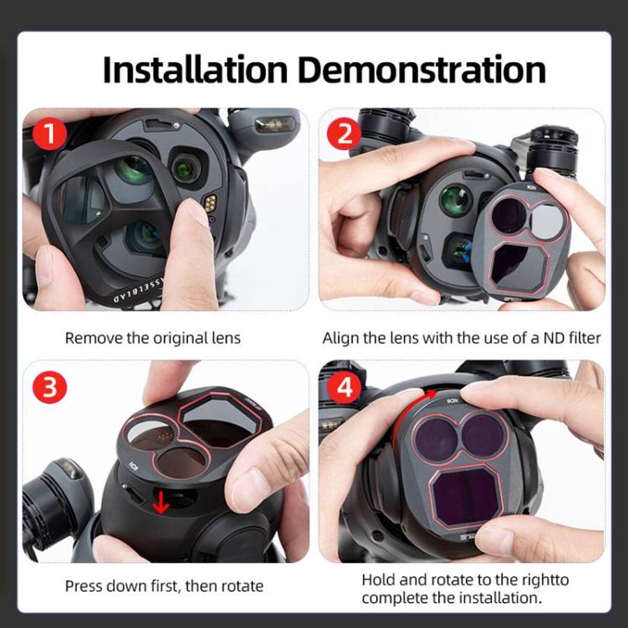 For DJI Mavic 4 Pro STARTRC 4 in 1 ND8 ND16 ND32 ND64 Lens Filter Kit