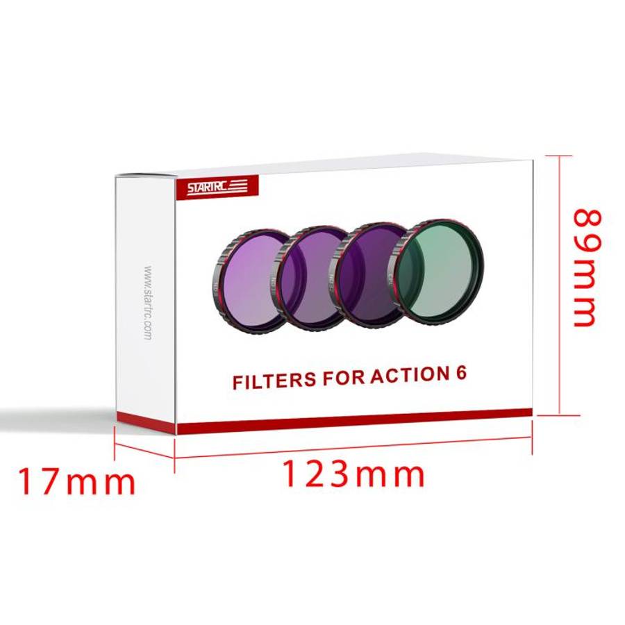 For DJI Osmo Action 6 STARTRC 4 in 1 CPL ND8 ND16 ND32 Camera Lens Filter