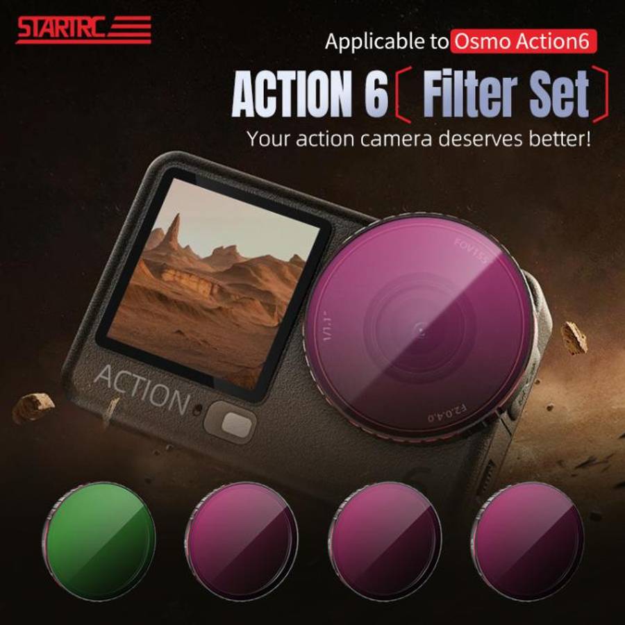 For DJI Osmo Action 6 STARTRC 4 in 1 CPL ND8 ND16 ND32 Camera Lens Filter