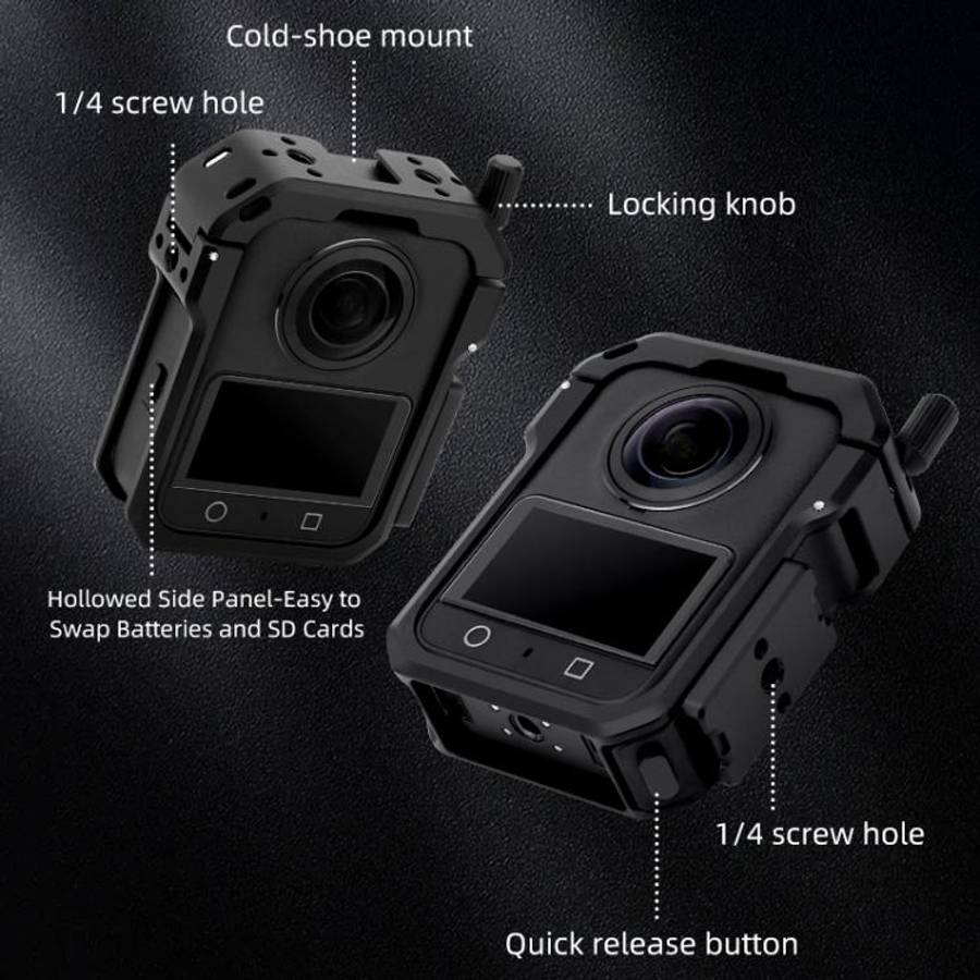 For DJI Osmo 360 YELANGU CNC Aluminum Horizontal Mounting Plate 1/4-20 Quick Release Expansion Ba...