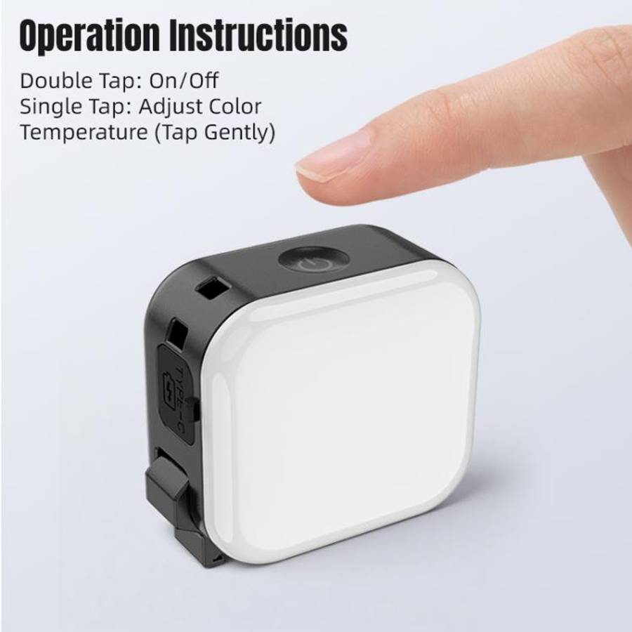 For DJI Osmo Action 6 / 5 Pro / 4 / 3 STARTRC Small Cube Fill Light(Black)
