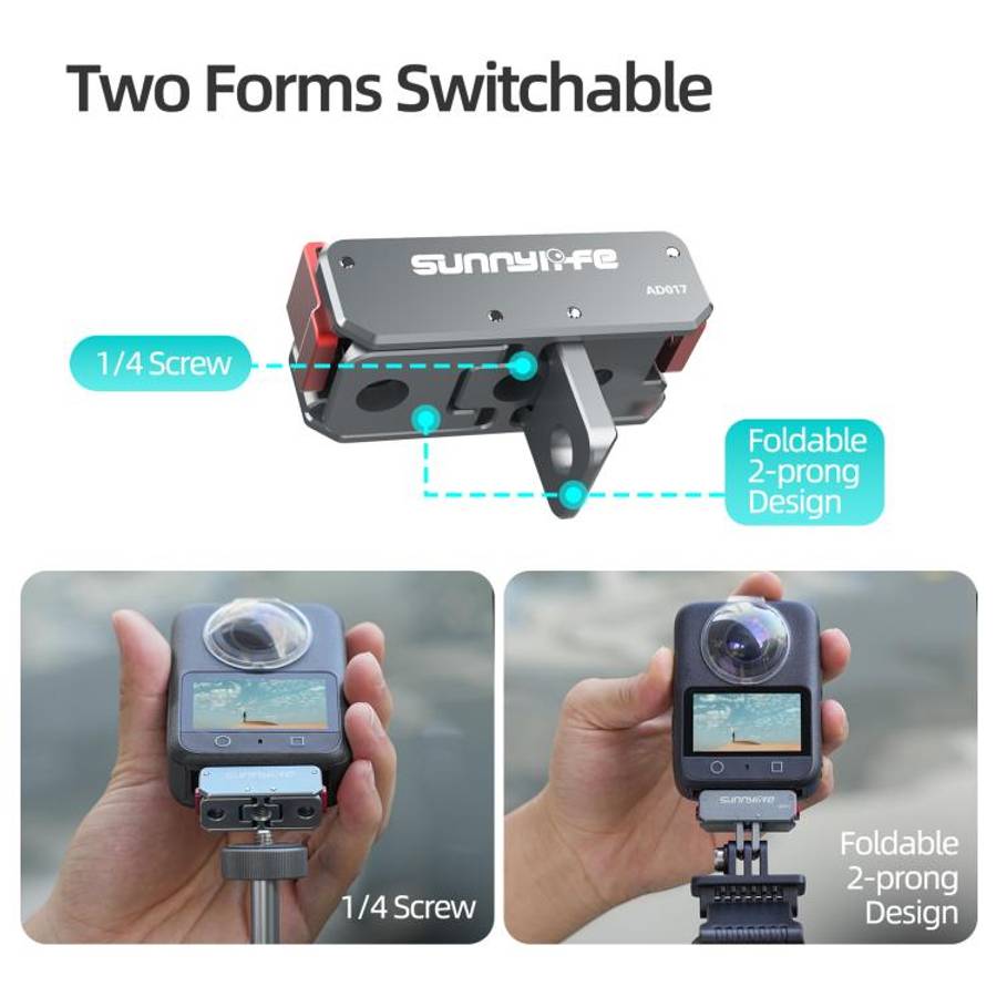 Sunnylife Metal Magnetic Quick Release Adapter Mount Foldable Cam Stand 1/4 Adapter For DJI Osmo ...