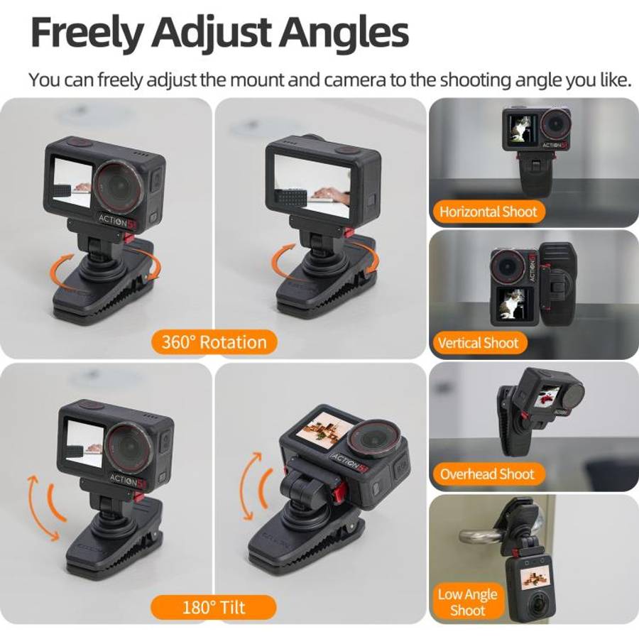Sunnylife Magnetic Quick-Release Backpack Clip Action Camera Clamp Vertical-Horizontal Mount for ...
