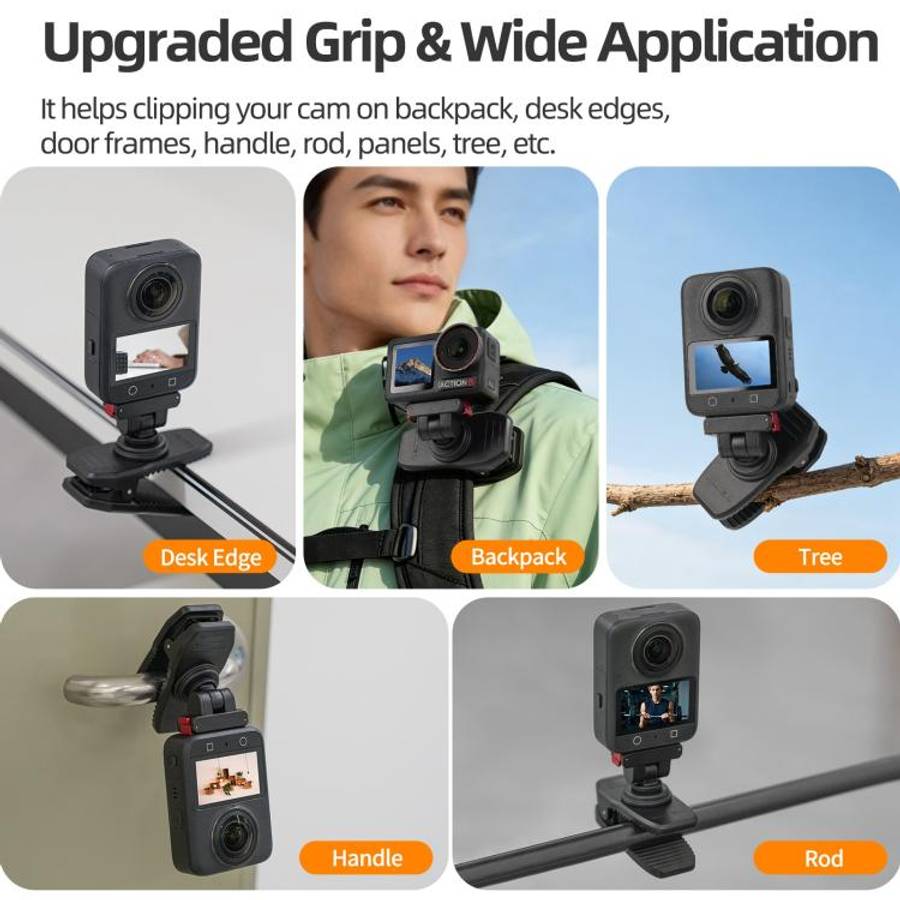 Sunnylife Magnetic Quick-Release Backpack Clip Action Camera Clamp Vertical-Horizontal Mount for ...