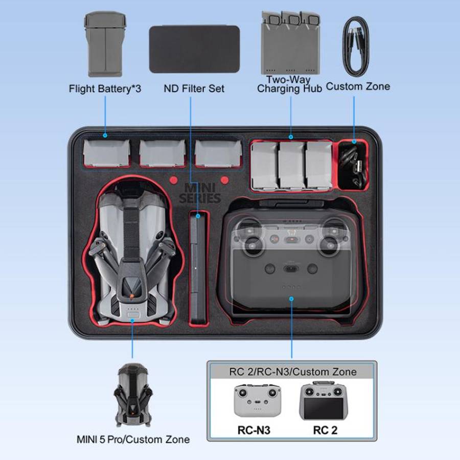 For DJI Mini 5 Pro STARTRC Waterproof ABS Suitcase Shoulder Storage Box (Black)