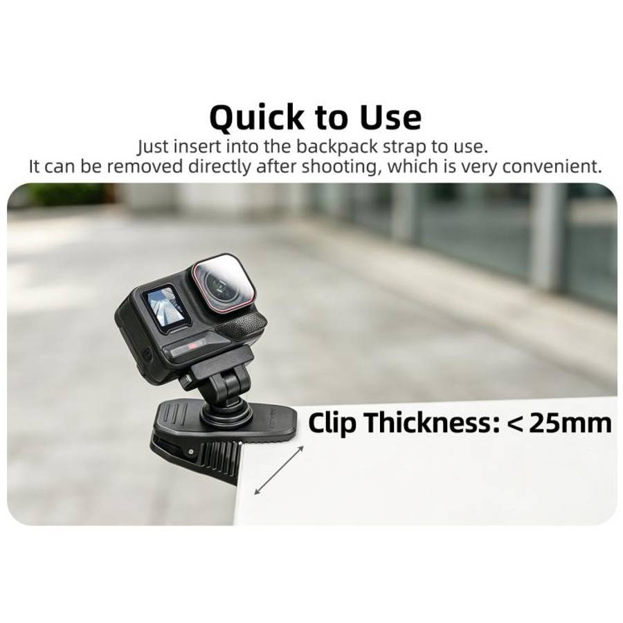 Sunnylife Magnetic Quick-Release Backpack Clip Action Camera Clamp Vertical-Horizontal Mount for ...