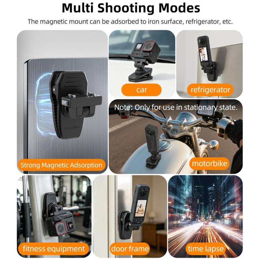 Sunnylife Magnetic Quick-Release Backpack Clip Action Camera Clamp Vertical-Horizontal Mount for ...