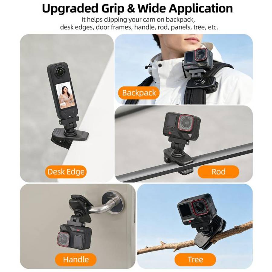 Sunnylife Magnetic Quick-Release Backpack Clip Action Camera Clamp Vertical-Horizontal Mount for ...