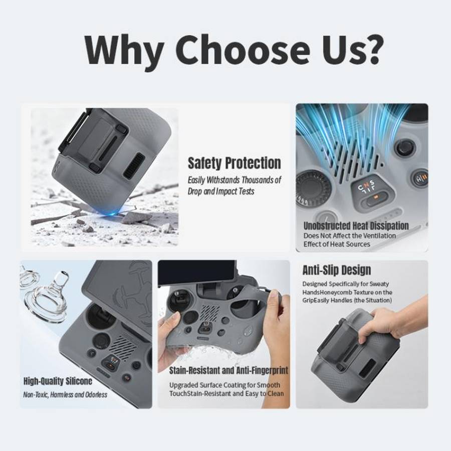 For DJI RC Pro 2 STARTRC Silicone Shockproof Anti-scratch Cover (Grey)