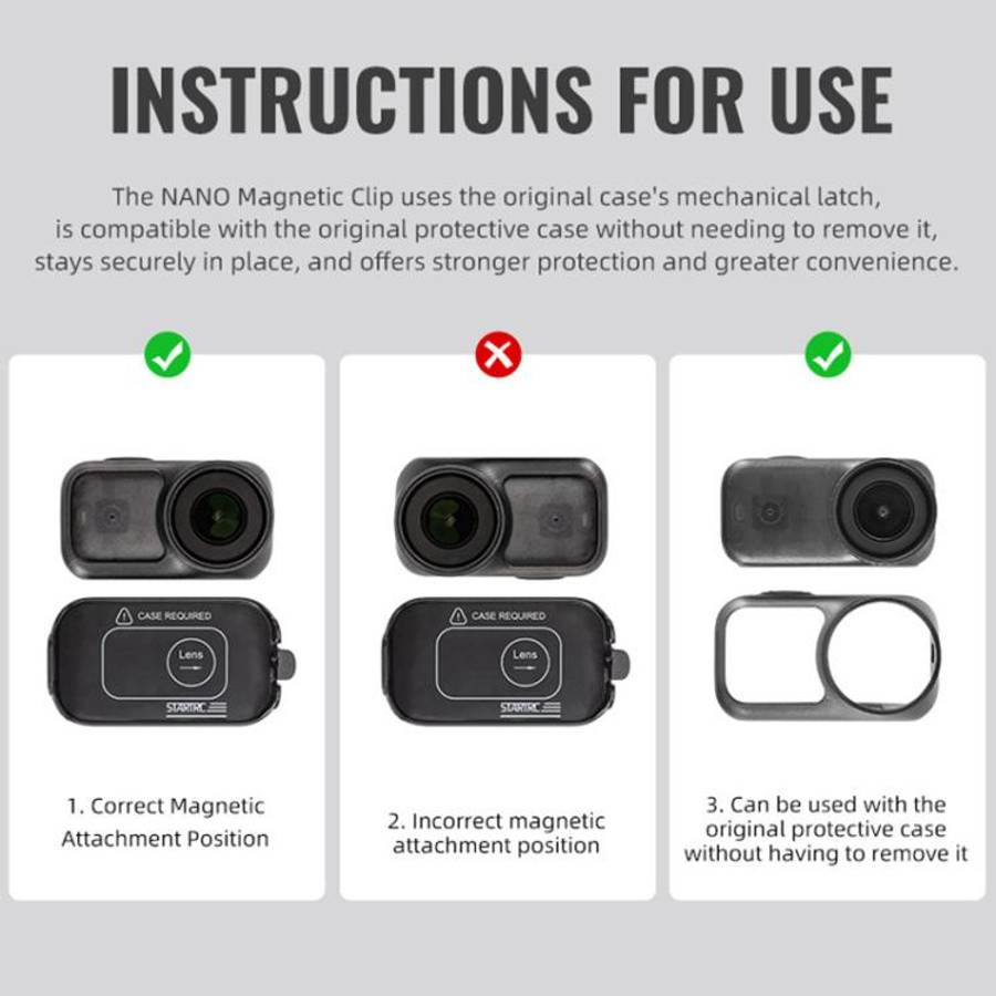 For DJI Osmo Nano STARTRC Backpack Clip Adjustable Action Camera Clamp Quick-Release Mount (Black)