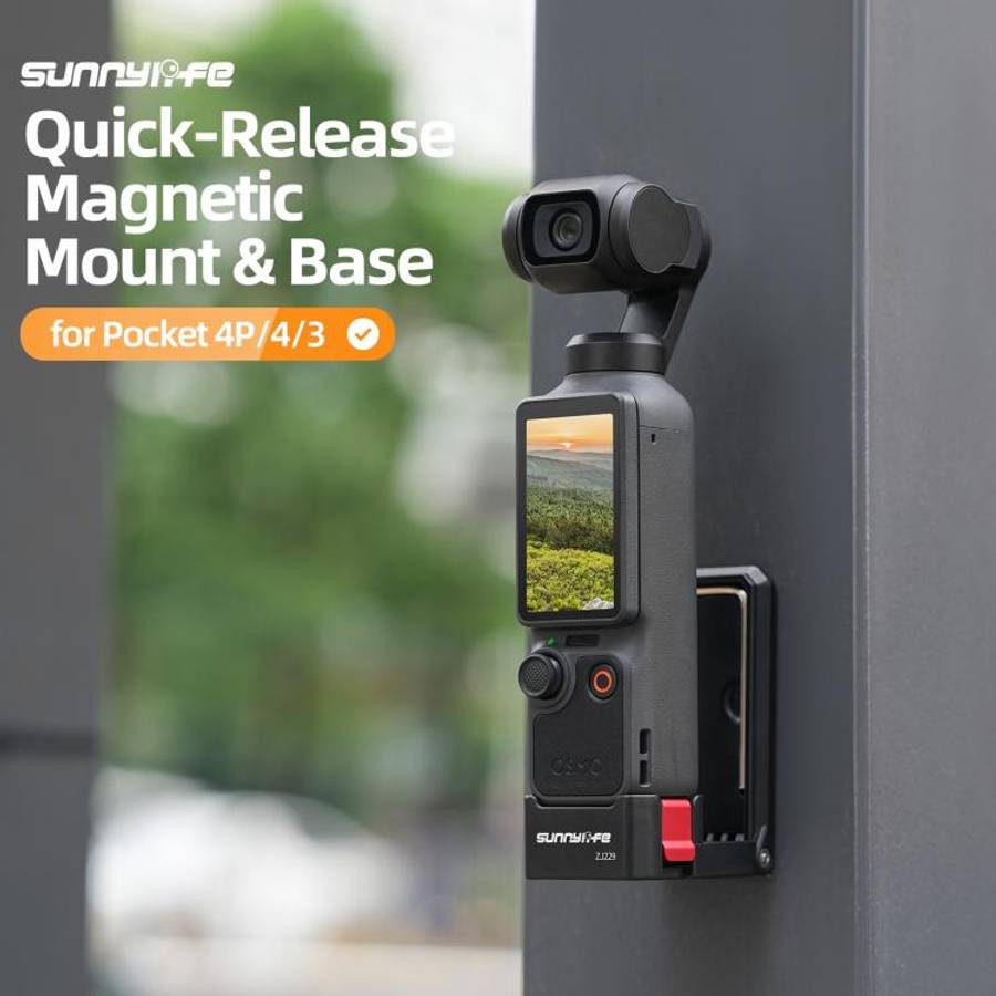 For DJI Osmo Pocket 4P / 4 / 3 Sunnylife Quick-Release Magnetic Mount Tabletop Base Bracket Angle...