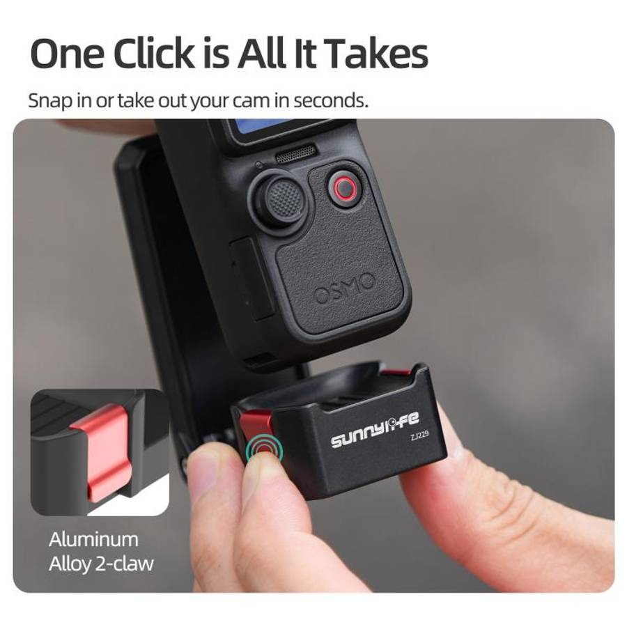 For DJI Osmo Pocket 4P / 4 / 3 Sunnylife Quick-Release Magnetic Mount Tabletop Base Bracket Angle...