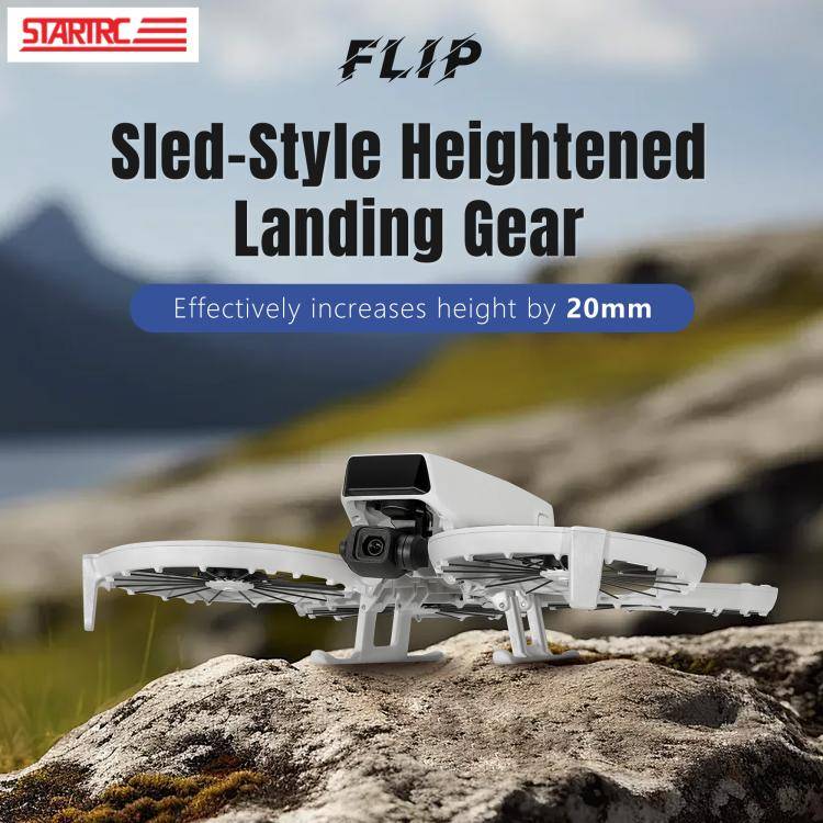 For DJI Flip STARTRC Folding Anti-fall Anti-dirt Heightened Landing Gear Training Rack (Grey)