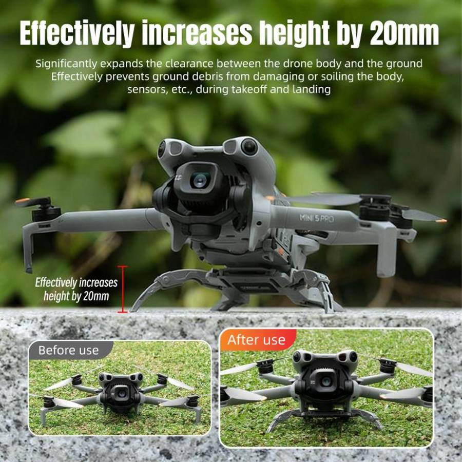 For DJI Mini 5 Pro STARTRC Spider-Leg Heightened Landing Gear Training Rack, Eco-Compatible (Grey)