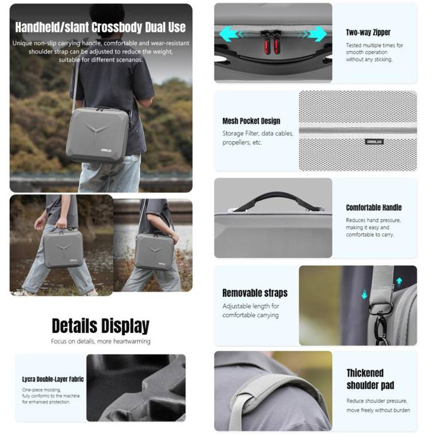 For DJI Mavic 4 Pro / RC 2 STARTRC Shoulder PU Storage Bag Handbag (Grey)