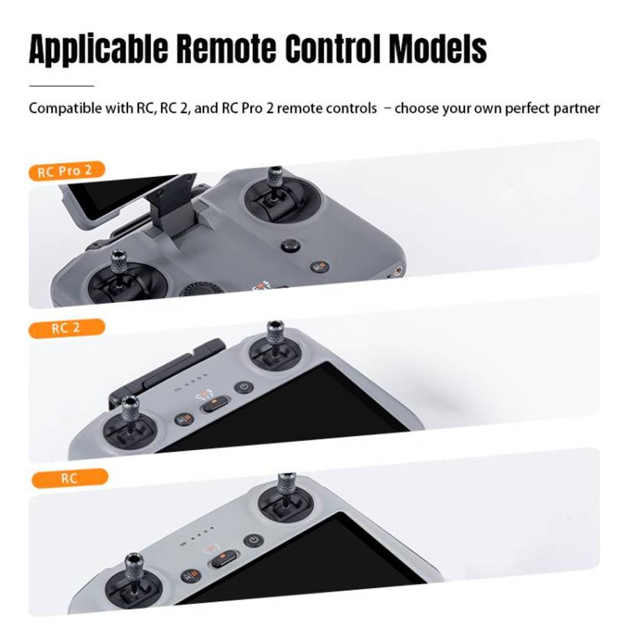For DJI RC / RC 2 / RC Pro 2  2pcs STARTRC Foldable Metal Joystick Thumb Rocker (Black)