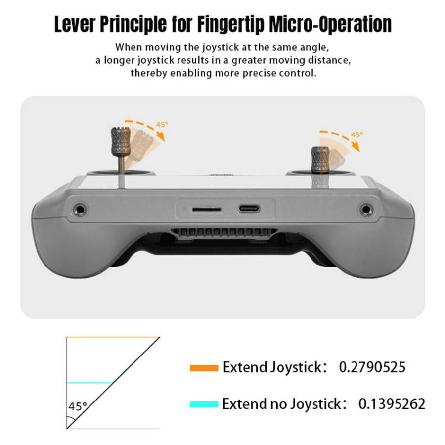 For DJI RC / RC 2 / RC Pro 2  2pcs STARTRC Foldable Metal Joystick Thumb Rocker (Black)