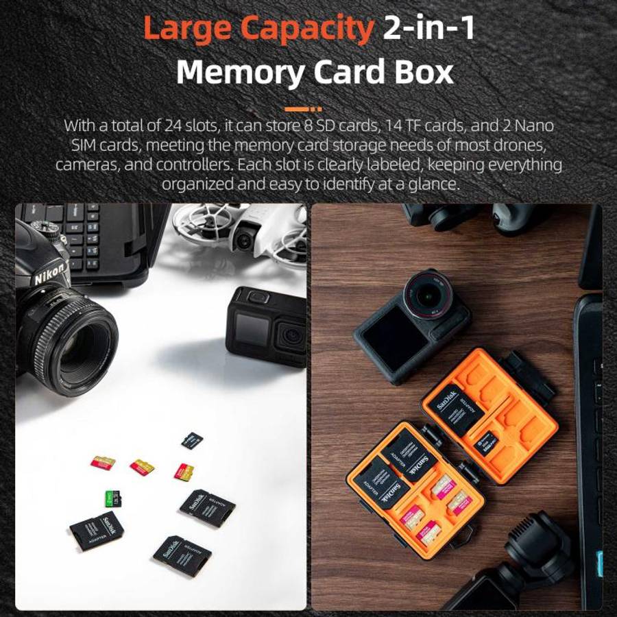 STARTRC V1 Flash Card Box SD / TF Memory Card Storage Case For DJI (Black)