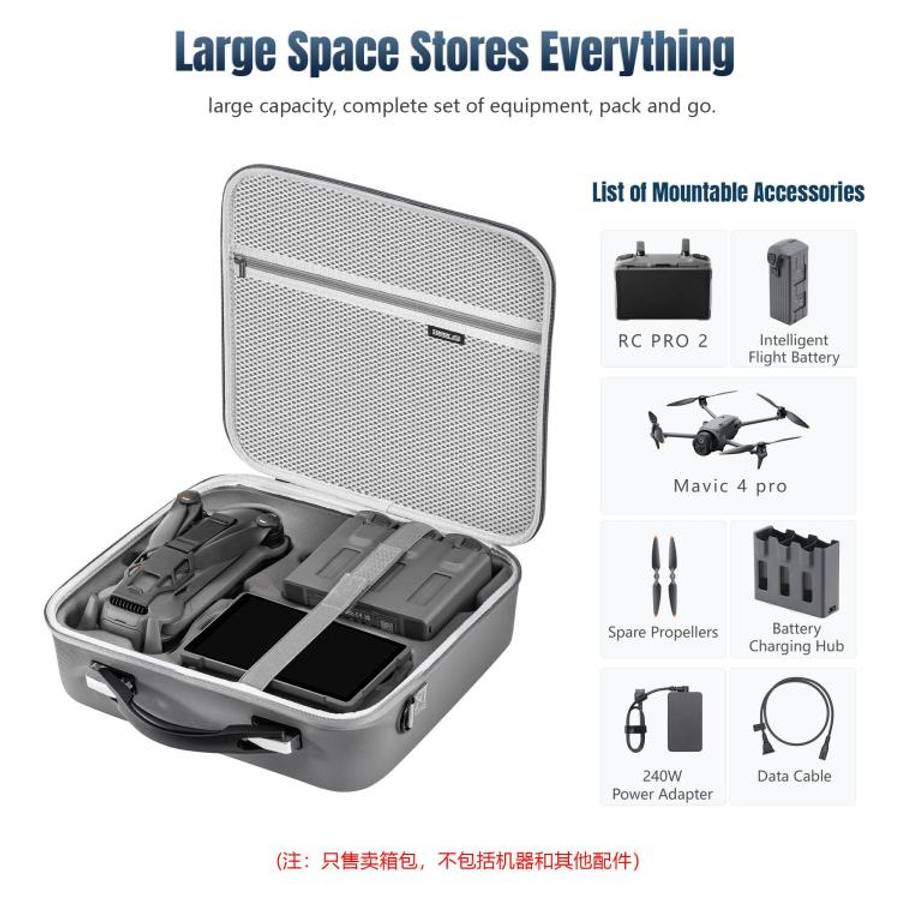 For DJI Mavic 4 Pro / RC Pro 2 STARTRC All-rounder Shoulder PU Storage Bag Handbag (Grey)