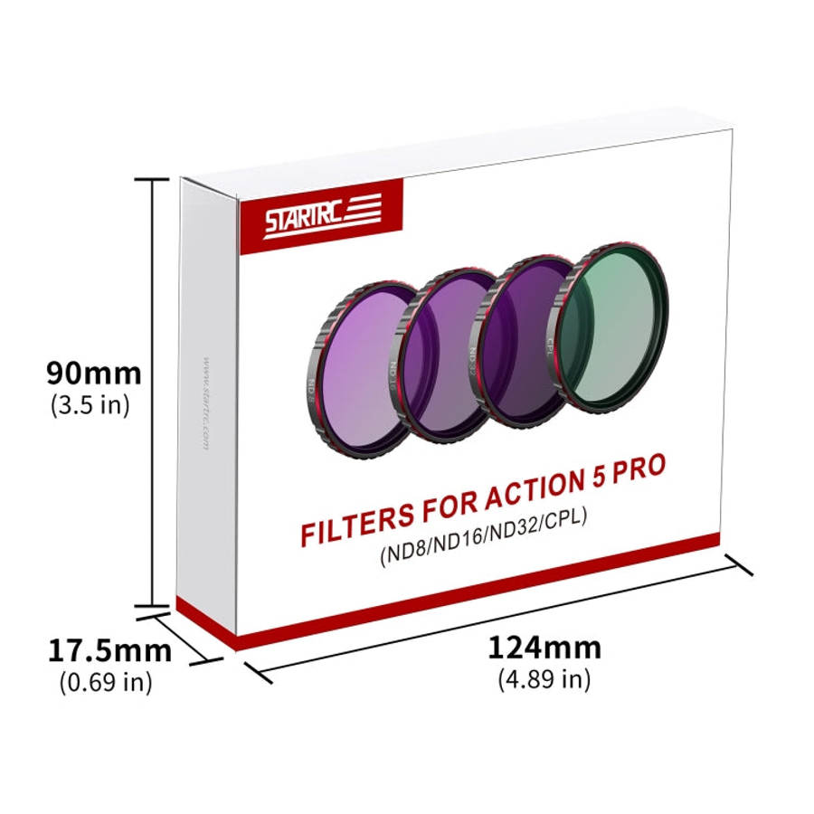 For DJI Osmo Action 5 Pro STARTRC 4 in 1 CPL ND8 ND16 ND32 Camera Lens Filter