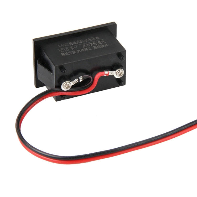 V40D 2 Wires Blue Light Display Mini Waterproof IPX4 Digital Voltage Meter, Measure Voltage: DC 2...
