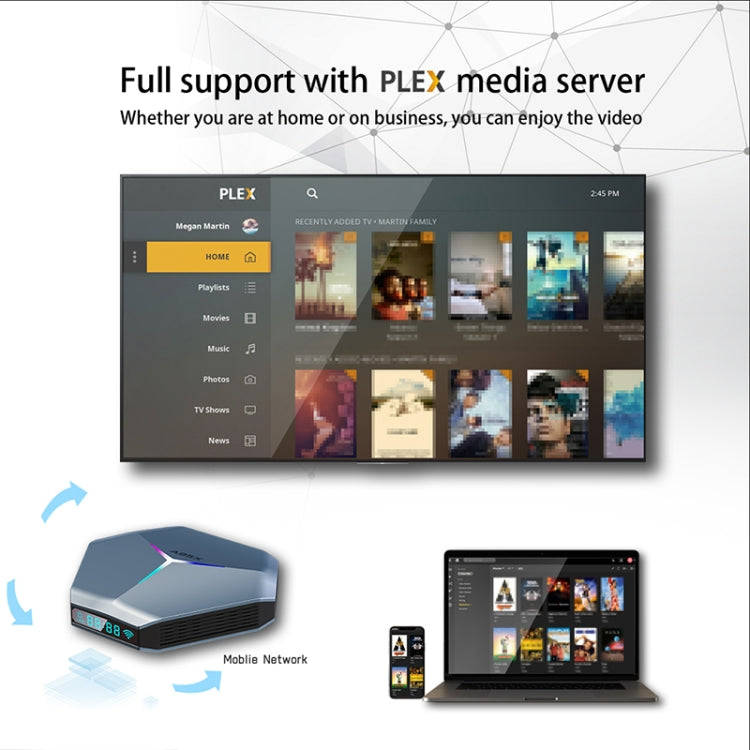 A95X F4 8K UHD Smart TV BOX Android 10.0 Media Player with Remote Control, Amlogic S905X4 Quad Co...