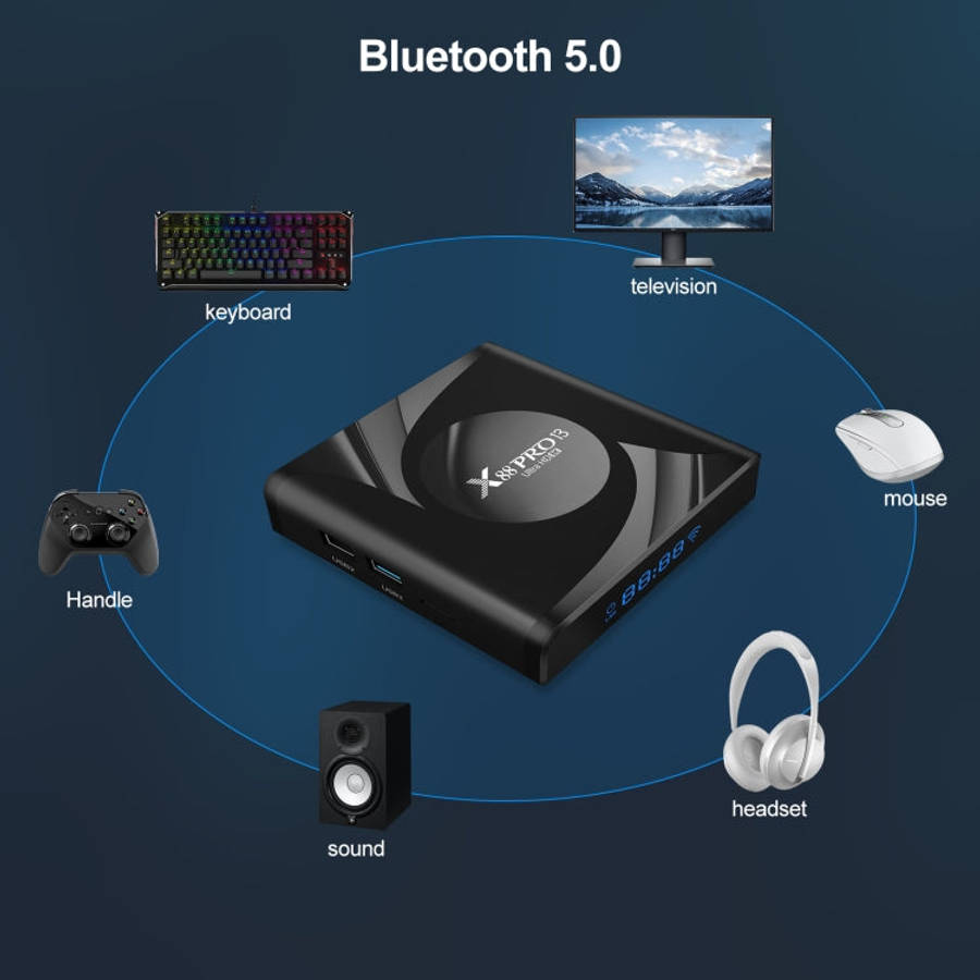 X88 Pro 13 Android 13.0 Smart TV Box with Remote Control, RK3528 Quad-Core, 2GB+16GB (UK Plug)