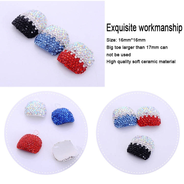 2 PCS Crystal Fake Nail Art Tips Rhinestone Full Cover Toenails Decals Stickers(NO:17)