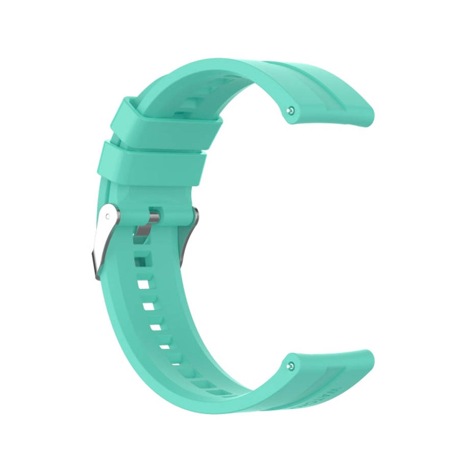 For TicWatch Pro 3 Silicone Watch Band with Silver Steel Buckle(Aurora Blue)