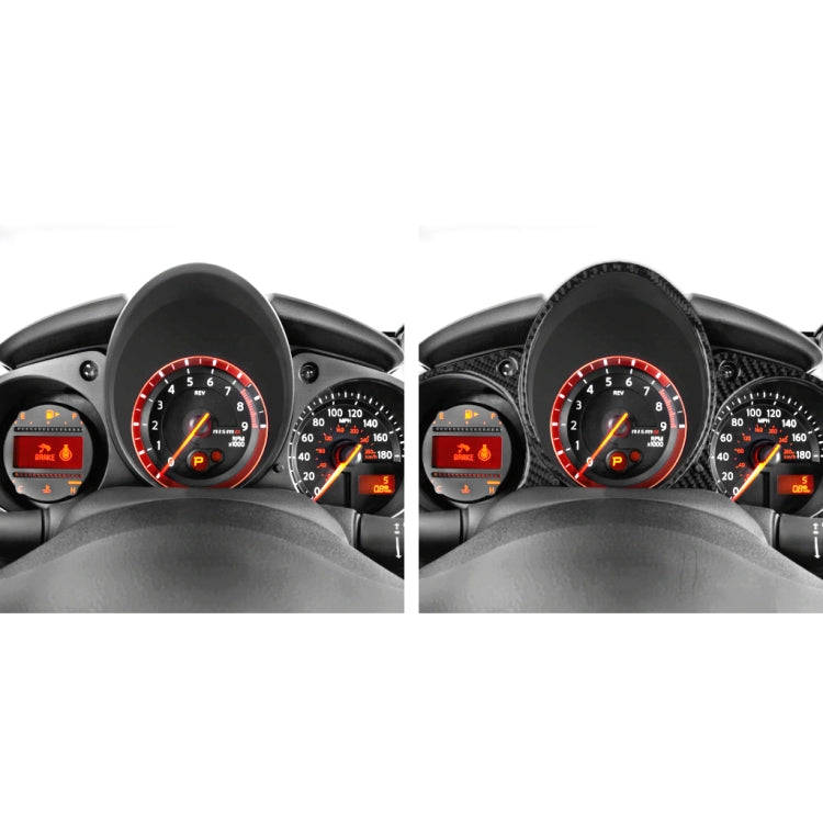 Car Carbon Fiber Dashboard Panel Decorative Sticker for Nissan 370Z Z34 2009-, Left and Right Dri...
