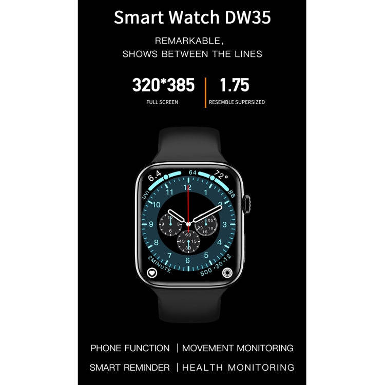 DW35 1.75 inch Full Screen IP67 Waterproof Smart Watch, Support Sleep Monitor / Heart Rate Monito...