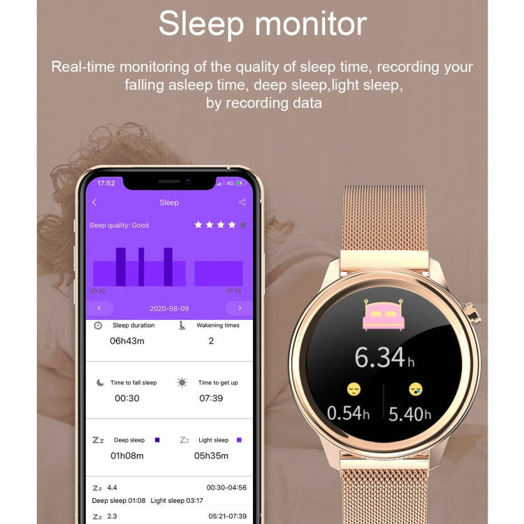 F80 1.3 inch TFT Color Screen IP68 Waterproof Women Smart Watch, Support Body Temperature Monitor...