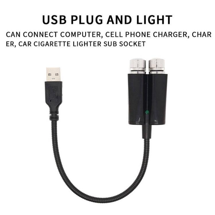 Car Two-color USB Star Dome Light Atmosphere Laser Projection Decorative Light, Voice Control Ver...