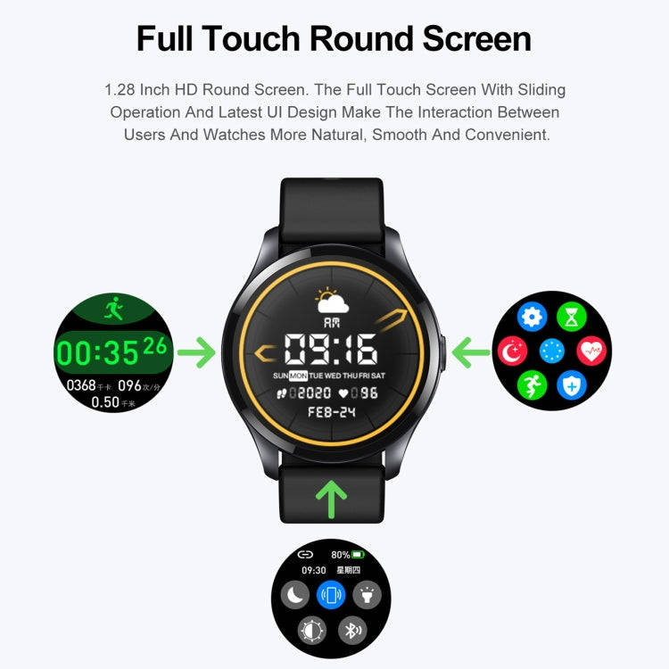 T88 1.28 inch TFT Color Screen IP67 Waterproof Smart Watch, Support Body Temperature Monitoring /...
