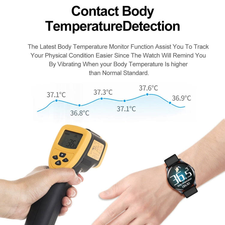 T88 1.28 inch TFT Color Screen IP67 Waterproof Smart Watch, Support Body Temperature Monitoring /...