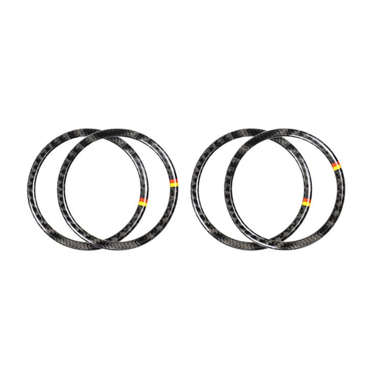 4 PCS Car Carbon Fiber Door Horn Ring Decorative Sticker for Mercedes-Benz C Class W205 C180 C200...