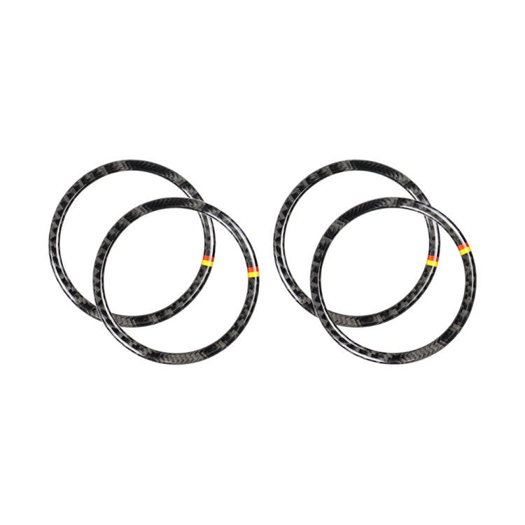 4 PCS Car Carbon Fiber Door Horn Ring Decorative Sticker for Mercedes-Benz C Class W205 C180 C200...