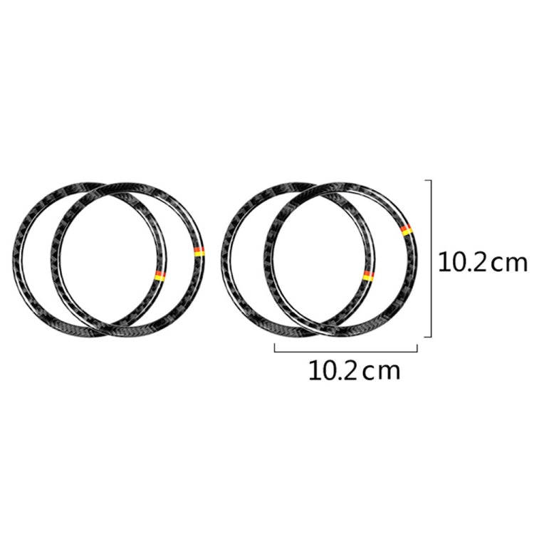 4 PCS Car Carbon Fiber Door Horn Ring Decorative Sticker for Mercedes-Benz C Class W205 C180 C200...