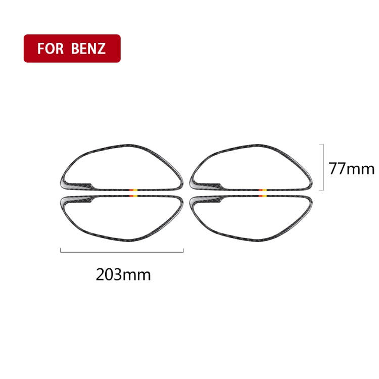 Car Carbon Fiber Door Handle Decorative Sticker for Mercedes-Benz C Class W205 2015-2018 / GLC X2...