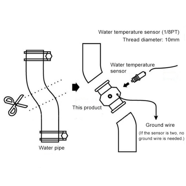 Car Water Temperature Meter Temperature Gauge Joint Pipe Radiator Sensor Adaptor Clamps, Size:32m...