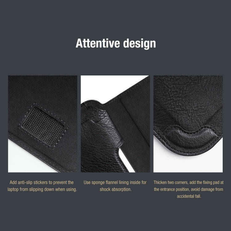 NILLKIN Water Wave Texture Versatile Laptop Sleeve For 14.0 inch and Below(Brown)