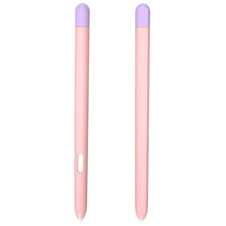 Liquid Silicone Stylus Pen Protective Case for Samsung Galaxy Tab S6 Lite P610 / P615(Pink Purple)