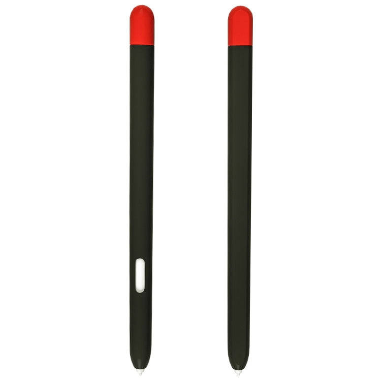 Liquid Silicone Stylus Pen Protective Case for Samsung Galaxy Tab S6 Lite P610 / P615(Black Red)