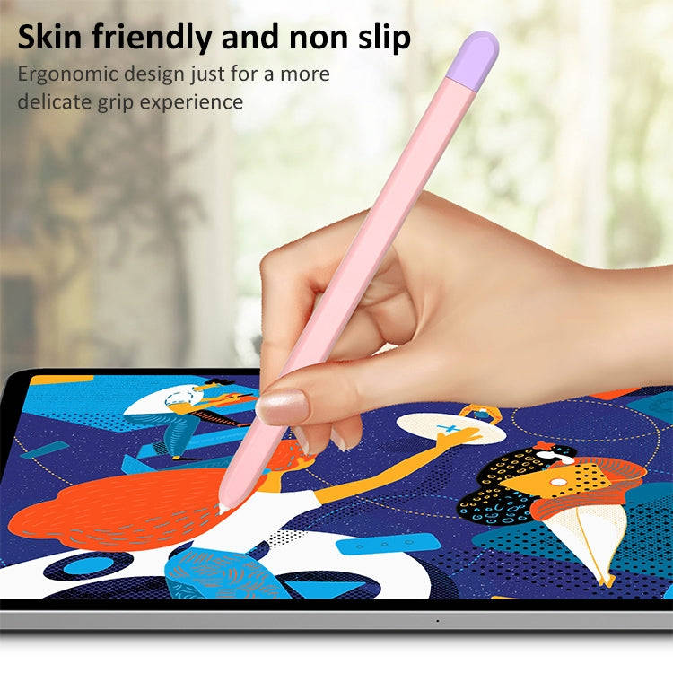 Liquid Silicone Stylus Pen Protective Case for Samsung Galaxy Tab S6 Lite P610 / P615(Pink Purple)