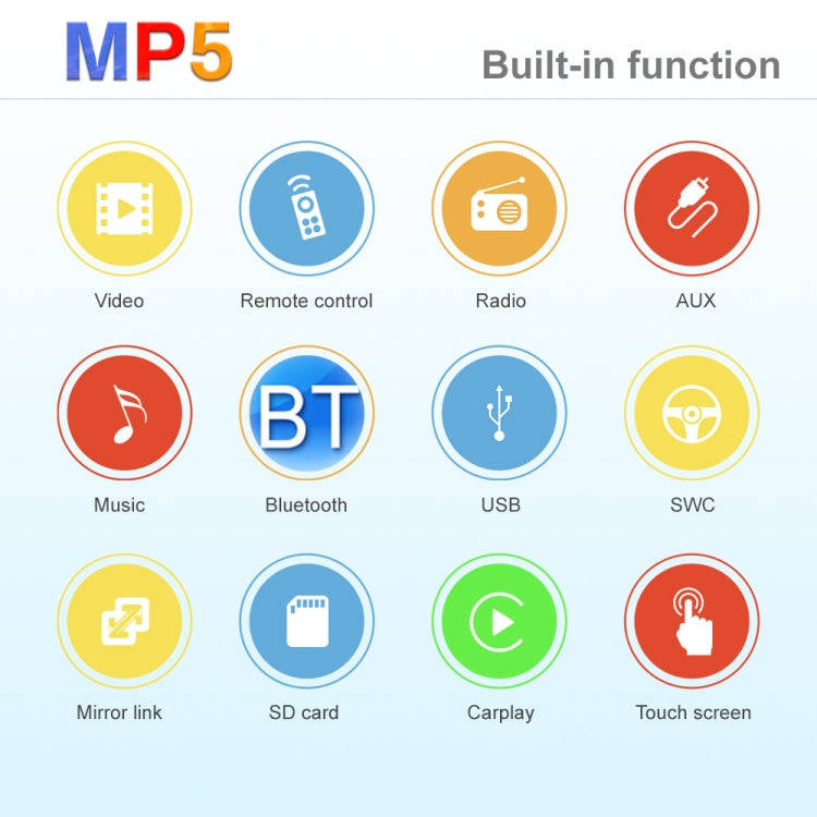 Q3366 Car 9-inch Touch HD Detachable Screen MP5 Support CarPlay / FM with Remote Controler