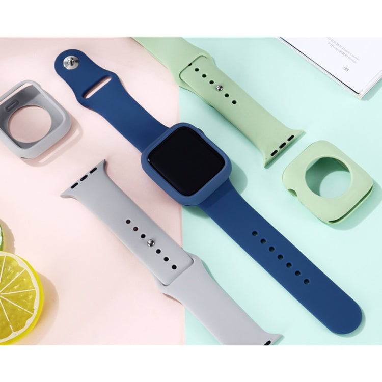 Silicone Watch Band + Watch Protective Case Set For Apple Watch Series 3 & 2 & 1 42mm(White)